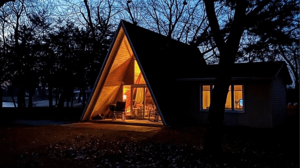 Glamping Near Omaha - Quaint A-Frame Cottage