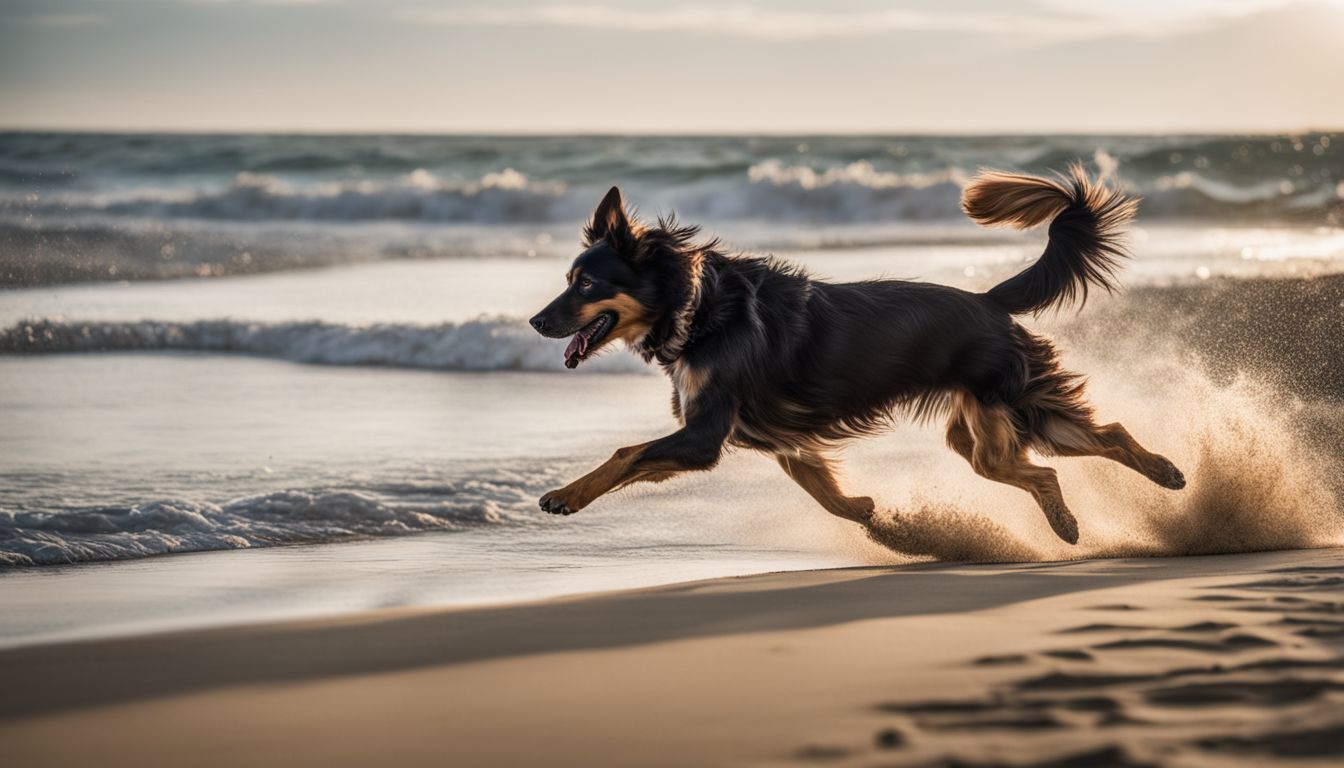 St Pete Dog Friendly Beach. A joyful dog playing on the beach in various settings and styles.