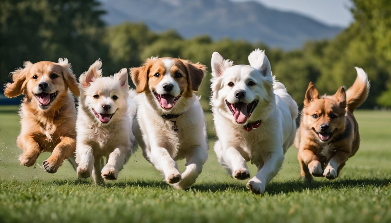 Dog Friendly Beaches Sarasota. A group of dogs enjoying themselves in a vibrant dog park.